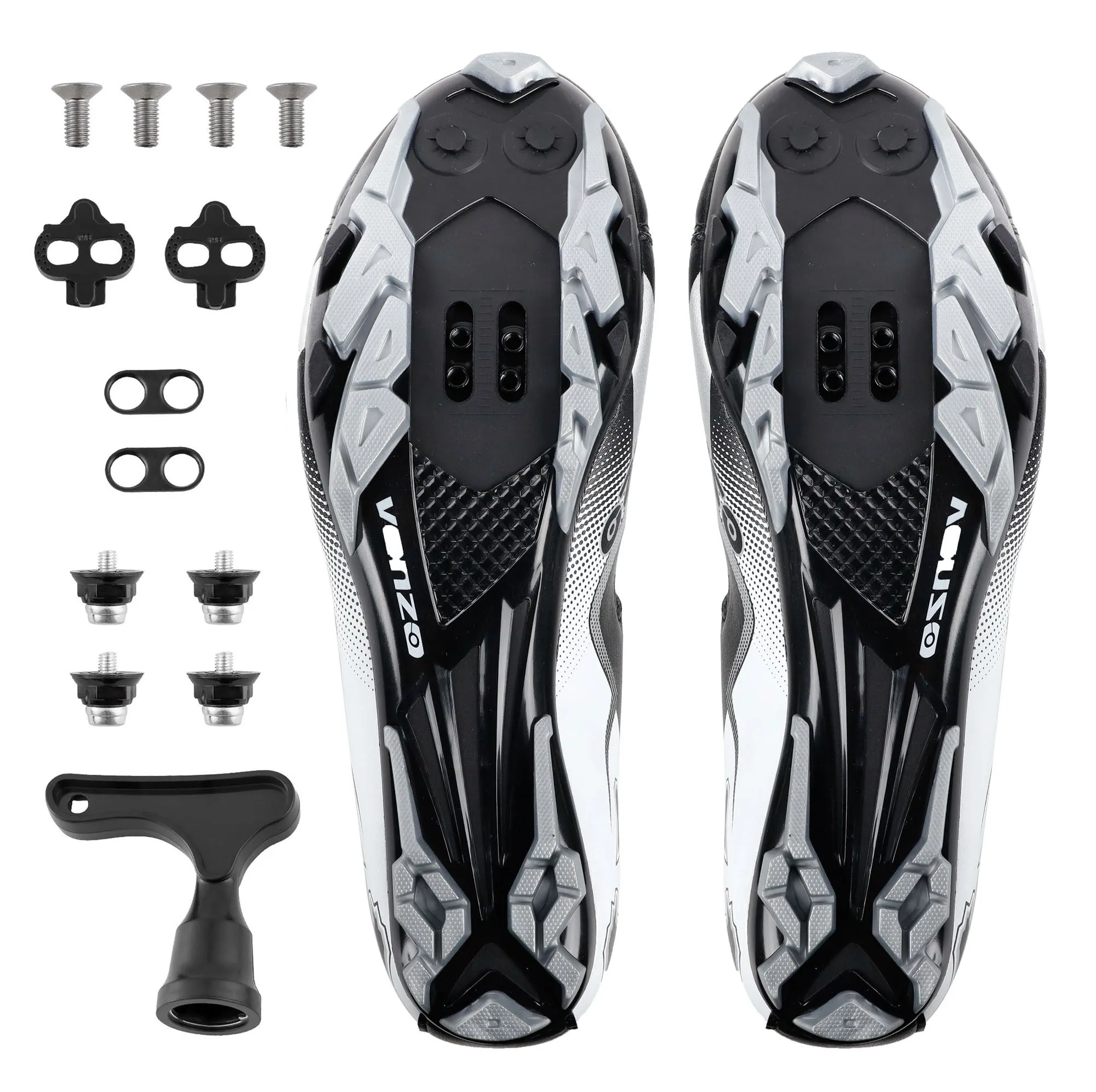 Venzo Men's Mountain Bike Bicycle Cycling Shoes with Multi-Function Clip-less Pedal & Cleat - Compatible with Shimano SPD & Crankbrother Systems - 7.5 US Men
