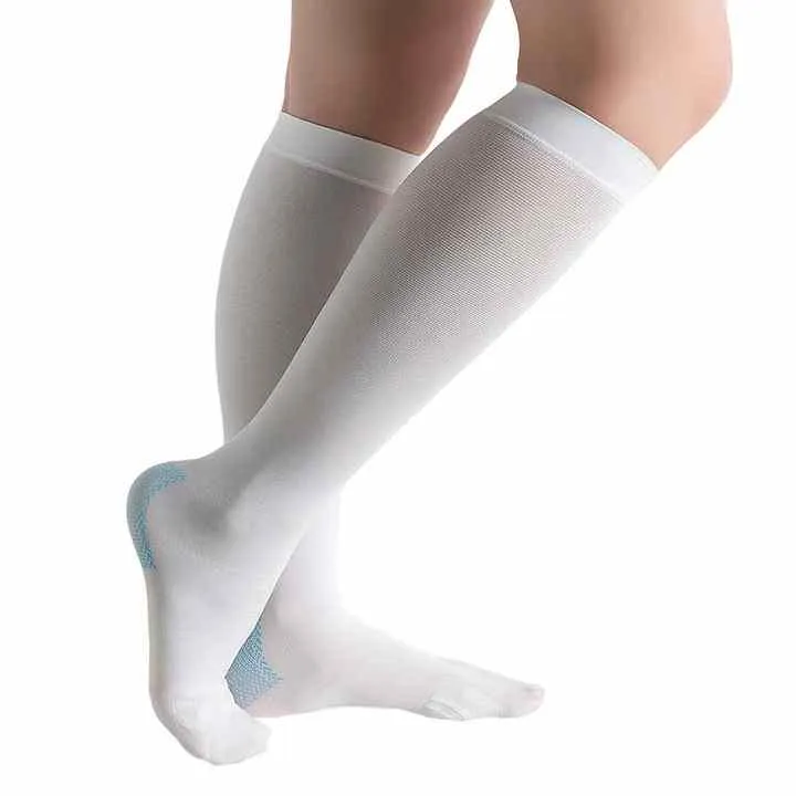 White Open Toe Knee -مفتوحة الأصابع